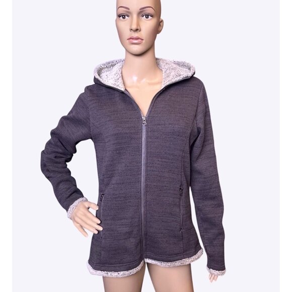 Kuhl‎ Womens Sherpa Lined Jacket Gray Size Small Hooded Zipper Front - Picture 1 of 16